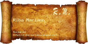 Riba Mariann névjegykártya