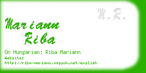 mariann riba business card